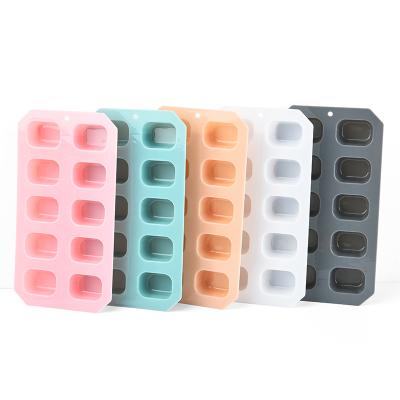 China Amazon Success 2021 Sustainable Ice Cube Trays 10 Square Cube Ice Molds For Whiskey, Cocktail, Bourbon Stackable Durable Mold for sale