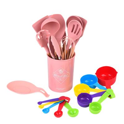 China Sustainable ready to ship portable ware silica gel kitchenware set non toxic kitchen utensils supplier cookware set for sale