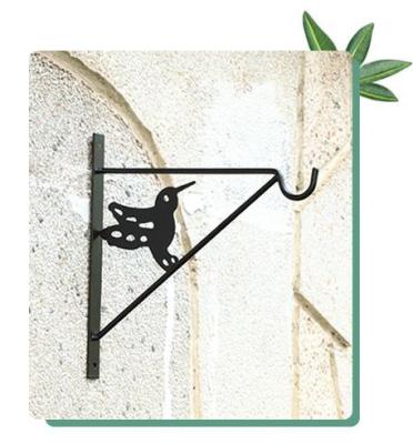 China New Minimalists Arrive Iron Basket Hooks Plant Flower Pot Bracket Wall Mounted Hanging Metal Rack Iron Outdoor for sale