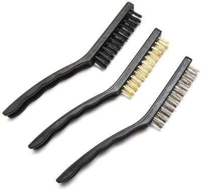 China 3 Packs Durable - Stainless Steel Brass Wire Scratch Resistant Brush Bristle Brush For BBQ Grill Brush for sale