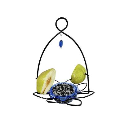 China Non-automatic Hanging Bird Feeder For Outdoor Steel Mesh Seed Feeder Hanging Metal Bird Feeder for sale