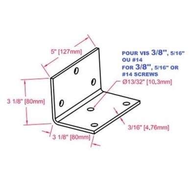 China Corner Rafter Angle Fixed Beam Brace Steel Beam Steel Support Bracket 5 In. x 3-1/8 in. x 3-1/8 in. x 3/16 in. for sale