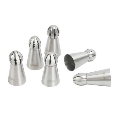 China Spherical Stainless Steel Cream Spherical OEM Russian Nozzles Kit Piping Tips for sale