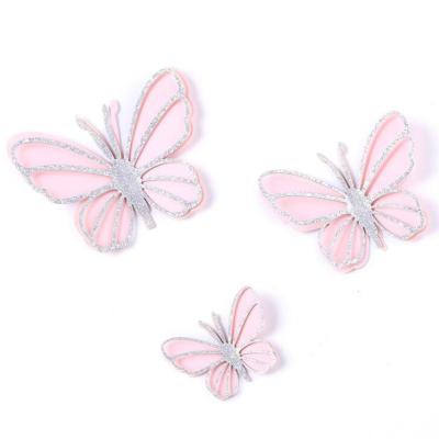 China Sustainable Paper Handmade Butterfly Shape Theme Birthday And Wedding Celebration Pink Cake Toppers for sale