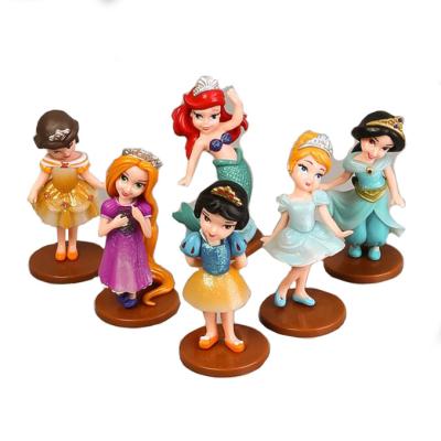 China Viable Princess Figure Set of 6 Toy Kit with Decoration Fun Figures PVC Cake Topper for sale