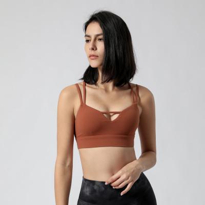 China Nu-Feel Running Fabric Women's Workout Bras Women's Sports Yoga Bras Antibacterial Padded Fitness Crop Tops for sale