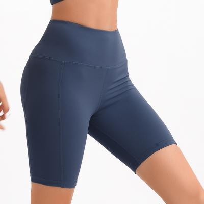 China Antibacterial High Waist Yoga Shorts For Women Workout Biker Naked Feeling Running Shorts for sale