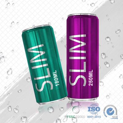 China Slim Beverage 250ml 180ml Custom Beverage Cans Blank Packaging Aluminum Cans Wholesale Beverage Cans for sale