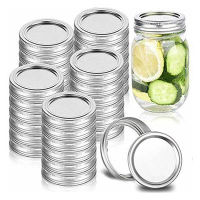 China Mason Jar Lids Regular Mouth Canning Kid Safe Silver Tinpalate Slit Type Mason Jar Lids For Canning for sale