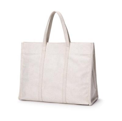 China Reusable Original Large Capacity Custom Logo Letter Cotton Canvas Tote Bag with Pocket Zipper for sale