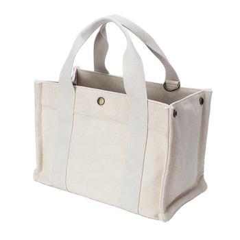 China Reusable Trendy Many Pocket Large Capacity Cotton Canvas Shopping Women Handbag Ladies Canvas Handcarry Tote Bag Plain Large Zipper Eco for sale