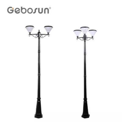 China With Mono solar panel in high working efficiency >21% GEBOSUN High quality outdoor aluminum lithium battery ip65 waterproof led solar garden lamp for sale