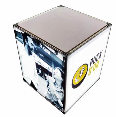 China Eco - Friendly Slim Profile Aluminum Frame Seg Fabric Cube Advertising Display Led Light Box for sale