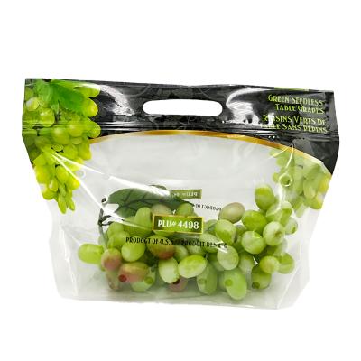 China Factory Recyclable Wholesale Plastic Grapes Packaging Bag With Micro Air Holes Punching Zip Lock for sale