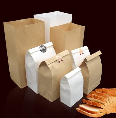 China Food Grade Bread Bag Wax Paper Bread Bag Kraft Paper Biodegradable Eco-friendly Paper Bag For Bread for sale