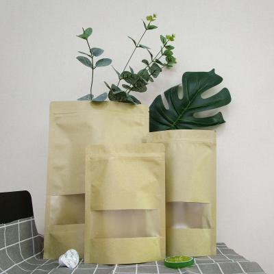 China Factory hot sale BIODEGRADABLE bag with zipper cheap price paper packaging bag backing paper bag with window and zipper for sale