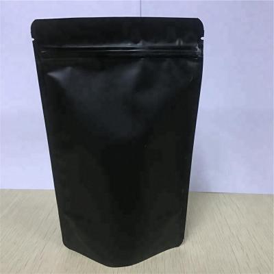 China BIODEGRADABLE Resealable Matte Black Foil Mylar Ziplock Bags Stand Up Pouch for sale