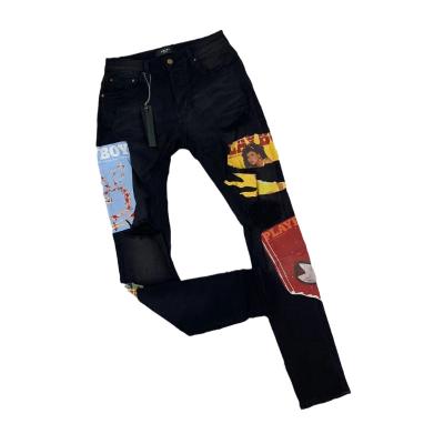 China 2021 Hot Selling New Design Men's Denim Jeans QUICK DRY Long Ripped Vintage Arimy Slim Men's Breathable Pants And Trousers for sale