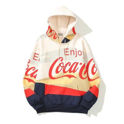 China Custom Men's Cola Anti-wrinkle Sublimation Pullover Logo Printing OEM Embroidery Plain Blank Sweatsuit Men's Unisex Hoodies for sale