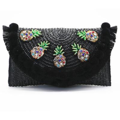 China Clutch Bag For Lady Handmade Lady Fashion Rattan Bag Straw Bag Clutch Bag For Lady for sale