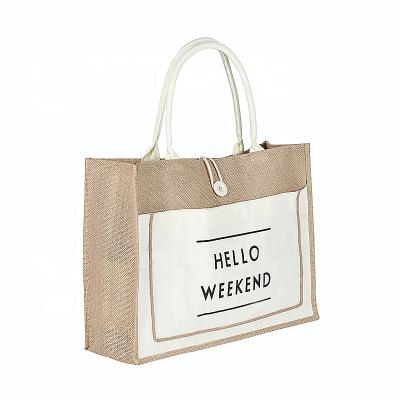 China Fashion Handled And Environmental Custom Jute Shopping Bags for sale