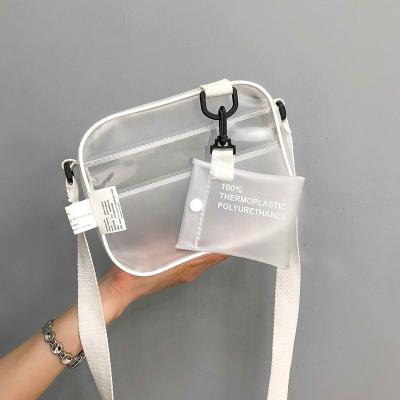 China Lightweight PVC Transparent Bag Girls Waterproof Transparent Zipper Shoulder Bag for sale