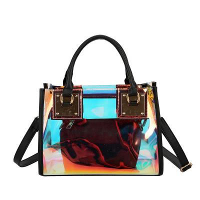 China Laser PVC Bag Women Shoulder Cross - Body Transparent PU Laser PVC Jelly Bag for sale