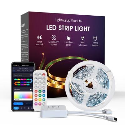 China Tuya APP Tooth Effects Dreamcolor LED Strip Lights Sync Blue Music Control RGBIC Landscape Lighting Home Decoration or Changing Smart Lights for sale