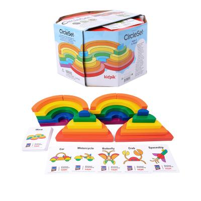 China DIY Toy Set Popular Kidpik Scene Educational Tieramid Rainbow Wooden Block Wooden Block Toys for sale