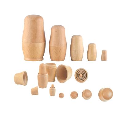 China Early Education Toys Montessori Interlocking Lasso Wooden Stacking Matryoshka Matryoshka Doll for sale