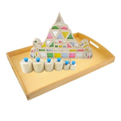 China Wooden Serving Tray Materials New Kids Toys Montessori Large Rectangular Pallet Wooden Pallet Toys For Sale for sale