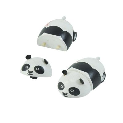 China Cute Montessori Preschool Learning Wood Counting Panda Baby Cartoon Car Toy for sale