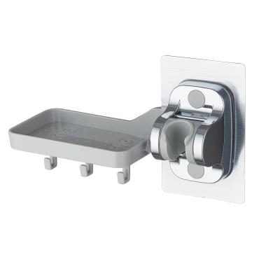 China Non Drill Hole ABS Plastic Hand Held Shower Holder Bracket Chrome Plated for sale