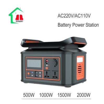 China Modern Power Station 2000w 1500w1000w 500w 600W Camping Solar Power Station 110v 220v Generator Power Station Portable for sale