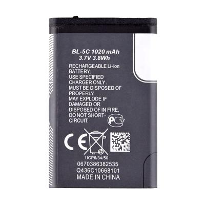 China Mobile Phone Shenzhen Factory Direct 1020mAh BL-4C BL-5C Battery For Nokia Battery BL4C BL5C Phone Battery for sale