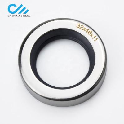 China Oil Resistance Ceimin 32*46*11mm PTFE Shaft Seal With Double Sealing Lip Stainless Steel Ring For Screw Air Compressor for sale