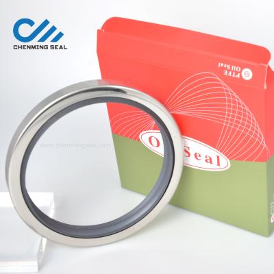 China Ceimin Triple-Lip CCW PTFE Seal Stainless Steel Rotary Seals 105*130*12 mm Shaft 304 For Screw Compressor Lip Seals for sale