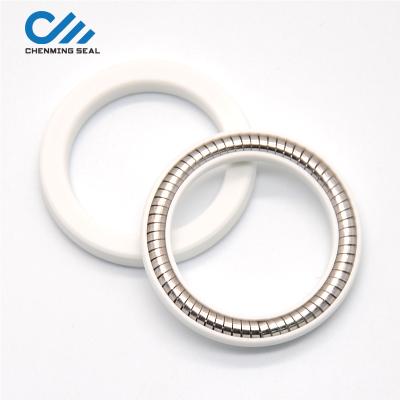 China Carbon Fiber Filled PTFE Material Ceimin PTFE Spring Seal PEEK/UPE For Rod Piston Sealing Seal Size Assorted for sale