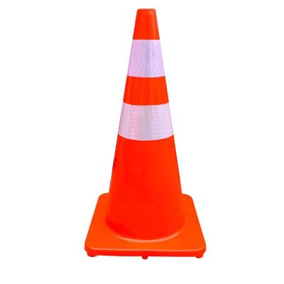 China Hot Selling 90cm Pavement Safety Flexible 36 Inch PVC Road Safety Traffic Cone Reflective Rubber Low Traffic Cones for sale