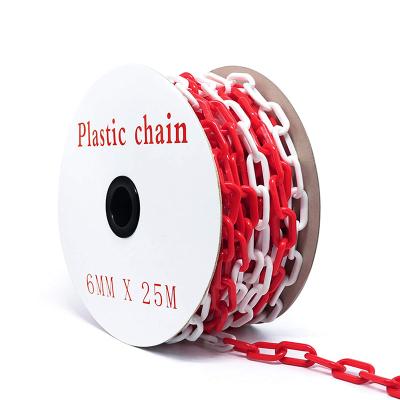 China UV Resistance Road Warning Color 6MM And 8MM PE Plastic Traffic Barrier Safety Chain for sale