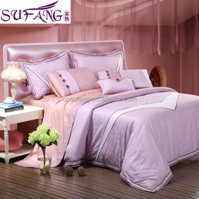 China 4 Pics Daisy Bedding Set Long Stapled Cotton Satin Fabric Bedding ,Queen Size Bedding Set for sale