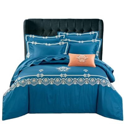 China Factory Directly supply Luxury Comfortable Adult Queen Size embroidery bedding set bed sheet duvet cover set for sale