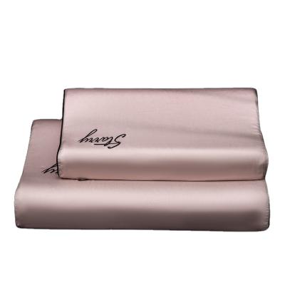 China Manufacturer Customized Fabric Satin Embroidery LOGO Latex Memory Pillow Pillowcase for sale