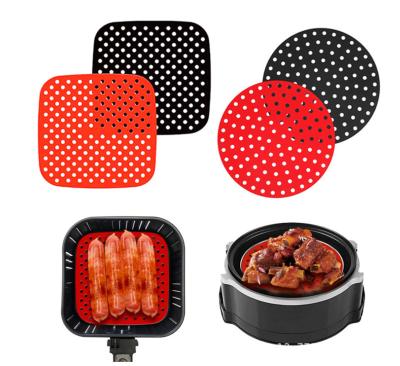 China Viable Reusable Air Fryer Accessories Non Stick Liner Silicone Air Fryer Paper Liners for sale