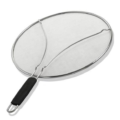 China Stainless Steel Viable Frying Plug Pan Hot Oil Grease Splash Cooking Splash Guard Iron Skillet Lid Splatter Screen for sale