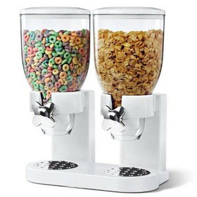 China Freshness Keeping Dual Control Plastic Indispensable Cereal Food Dispenser Kitchen Dry Food Organizer for sale