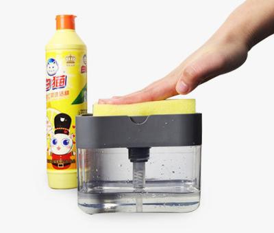 China Viable Manufacturer Countertop Dish Soap Dispenser Pump Kitchen Sink Soap Dispenser Pump And Sponge Holder for sale