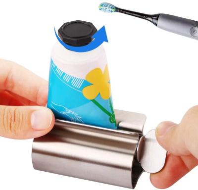 China Automatic Toothpaste Metal Rolling Toothpaste Tube Squeezer Tube Wringer Seat Holder Viable Bathroom Accessories Stainless Steel Toothpaste for sale