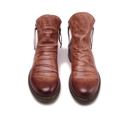 China PU Men Shoes Anti-slippery Leather Boots For Men Chelsea Ankle Shoes Mens Boots for sale