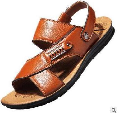 China Fashion Leather Men's Sandals Breathable Toe Slippers Man Open Toe Summer Beach Peep Flat Sandal Shoes for sale